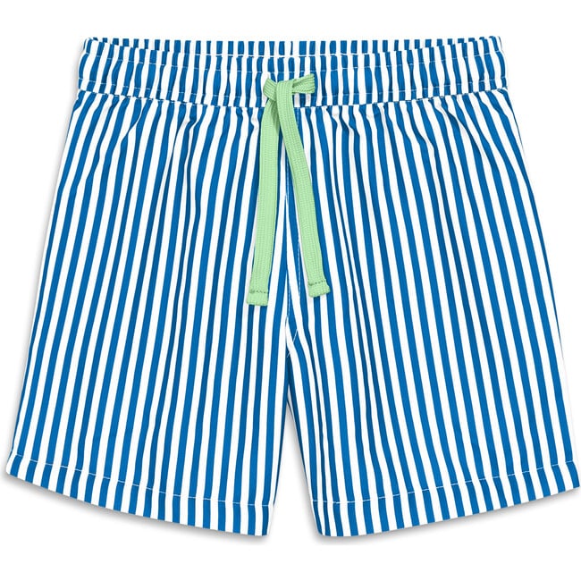 Kids Swim Trunk In Stripe, Blueberry White Stripe