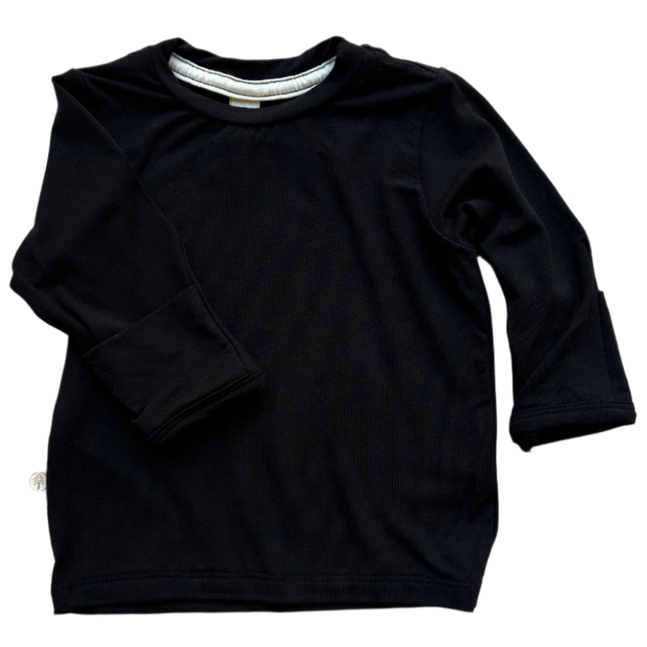 Long Sleeve T-shirt or Bodysuit with Mittens | Baby & Toddler | Luxury Bamboo | Black